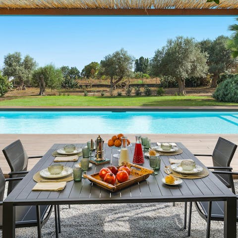 Wake up to a fresh breakfast on the pretty terrace