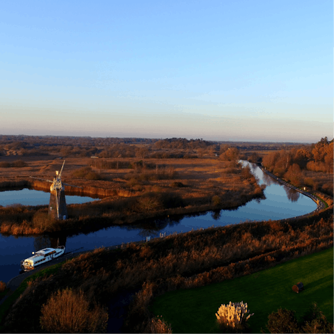 Spend a day experiencing the beauty of the Broads from the water – St. Olaves Marina is just a four-minute drive away