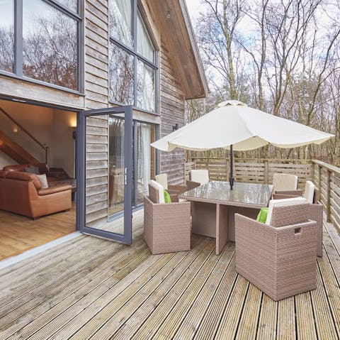 Enjoy an alfresco meal on the deck