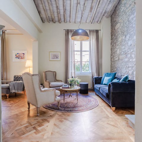 Take your pick from the numerous living areas to escape the Tuscan heat