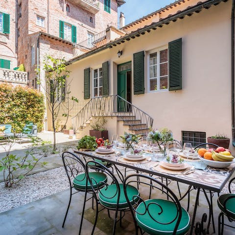 Lay the table for a Mediterranean feast on the private terrace