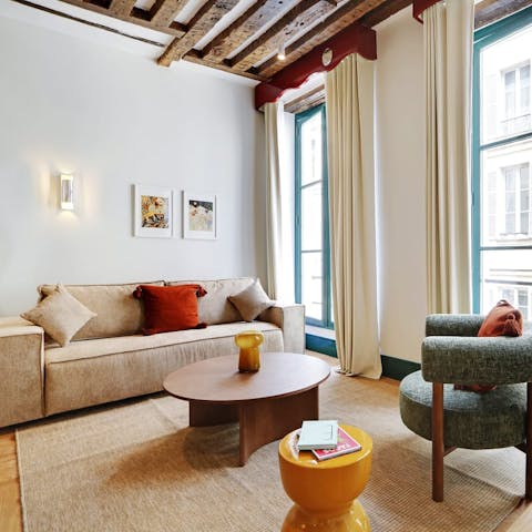 Make yourself at home in the cosy living area
