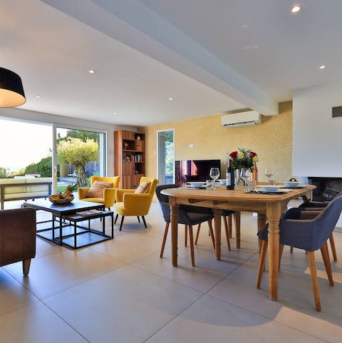 Sprawl out and unwind across the communal living spaces