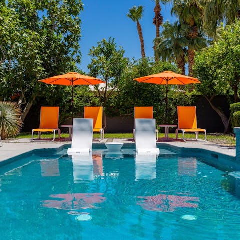 Cool down with a dip in your private swimming pool