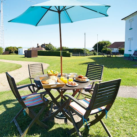 Take in the Kent sea air in the one-acre of shared gardens
