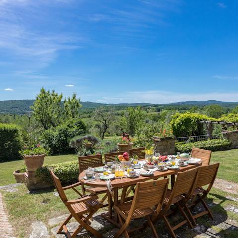 Serve up Italian culinary treats at the alfresco dining area