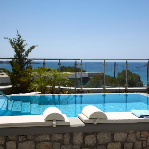 Cool off with a dip in the hydro massage pool