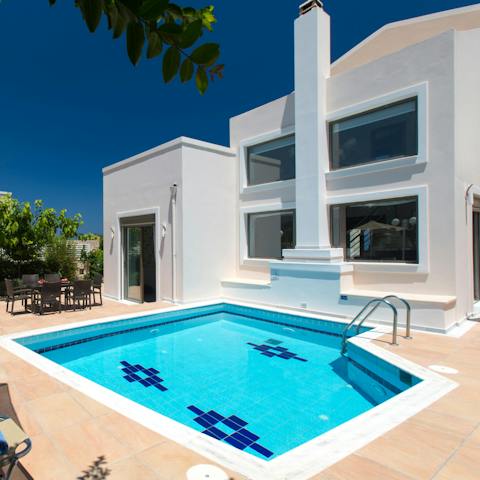 Spend sunny afternoons taking dips in the private pool