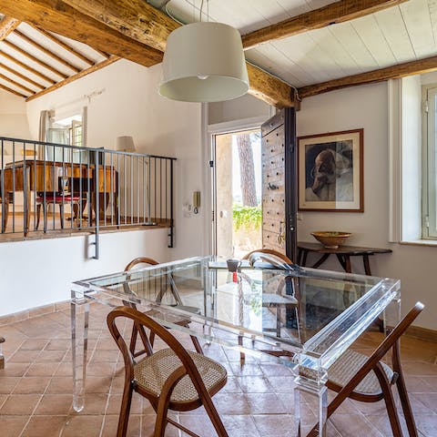 Open the doors and step into the garden for a rejuvenating walk through the trees