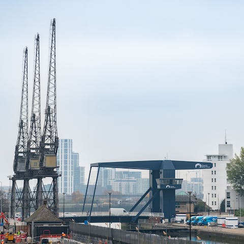 Take in dockside views from your home's floor-to-ceiling windows