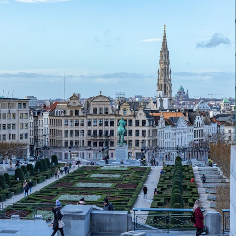 Enjoy the view of Brussel' City Hall from the Mont des Arts, just minutes from your doorstep
