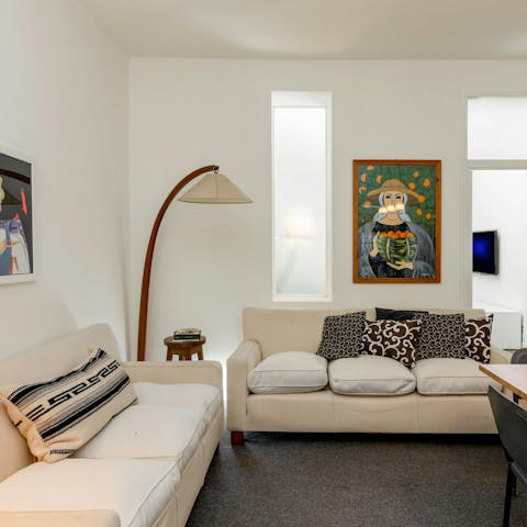 Sink into the sofas as you swap stories with loved ones
