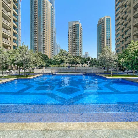 Start your day with a morning swim in one of your building's stunning pools