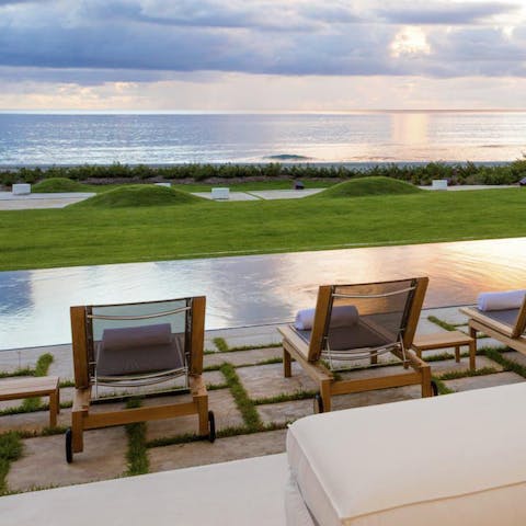 Swim in your private pool as the sun is setting