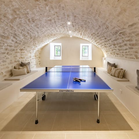 Show off your skills in the cavernous table tennis room