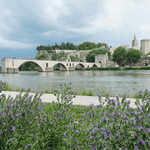 Wander the streets of Avignon, just under an hour's drive away