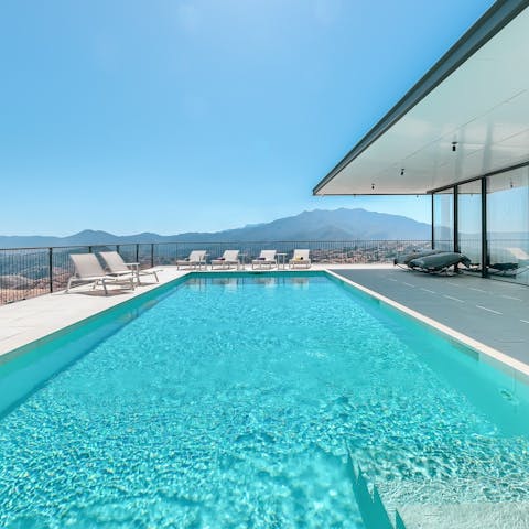 Cool off from the sun with a dip in the private pool