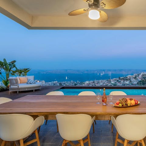 Gather for alfresco meals as the sun goes down