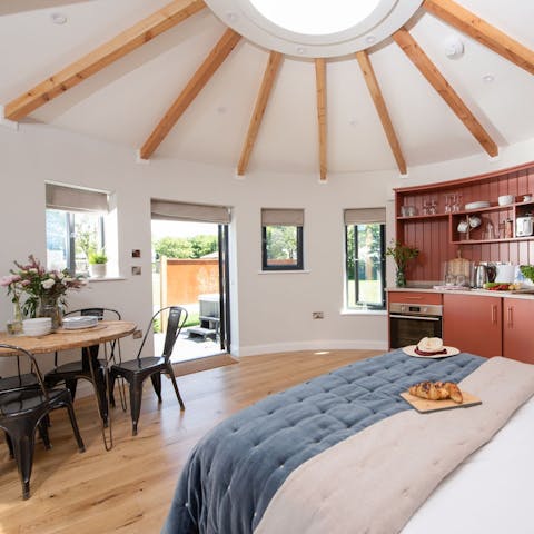 Stay in a unique wooden roundhouse in the Cornish countryside