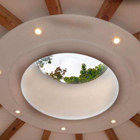 Gaze up at the sky from the comfort of your double bed