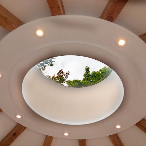 Gaze up at the sky from the comfort of your double bed