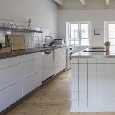 Prepare feasts for friends and family in the spacious kitchen
