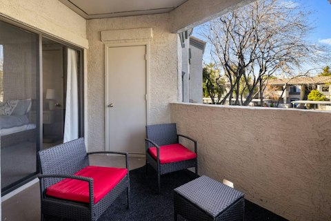 Take a minute to relax on the balcony
