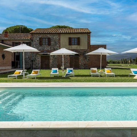 Cool off from the Tuscan sun in the private pool
