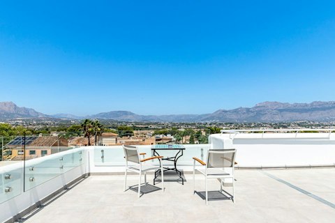 Take your morning coffee up to the roof terrace for sweeping views