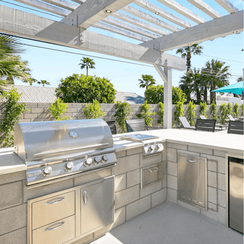 Cook under the stars in the outdoor kitchen
