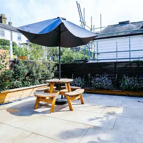 Enjoy an alfresco meal in the private garden