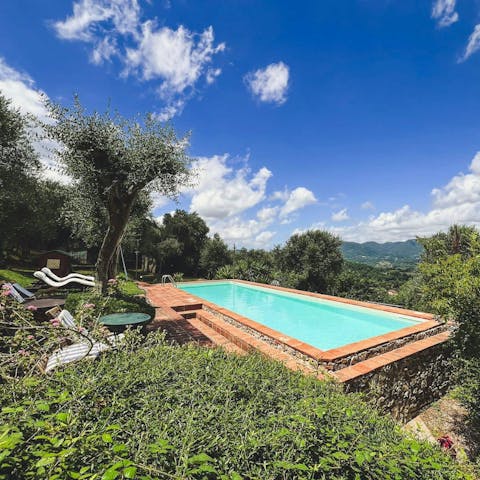 Swim laps while gazing out at the stunning views