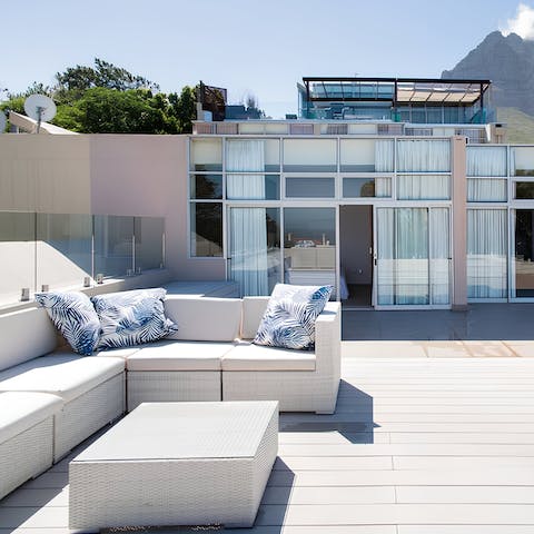 Enjoy a few post-beach cocktails on the terrace