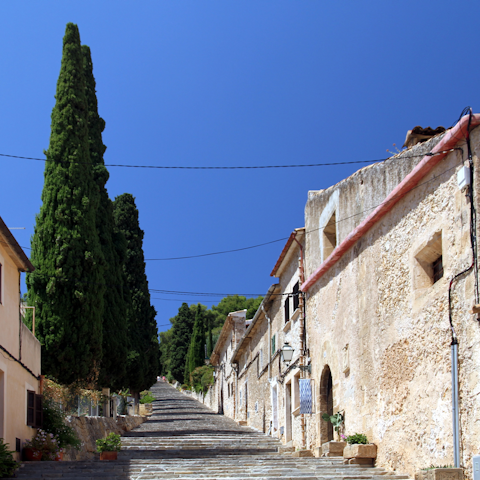 Stay just a twenty-minute walk from the historic town of Pollensa and explore its tapas spots, sangria bars, and beautiful square
