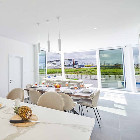 Take breakfast in the sunny living room, awash with natural light