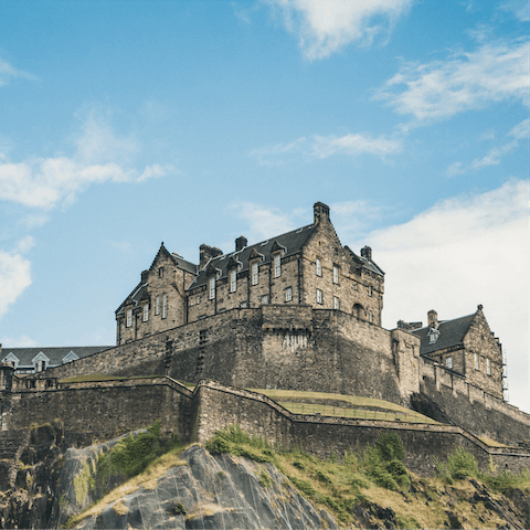 Scale the extinct volcano to reach Edinburgh Castle in thirty minutes or so