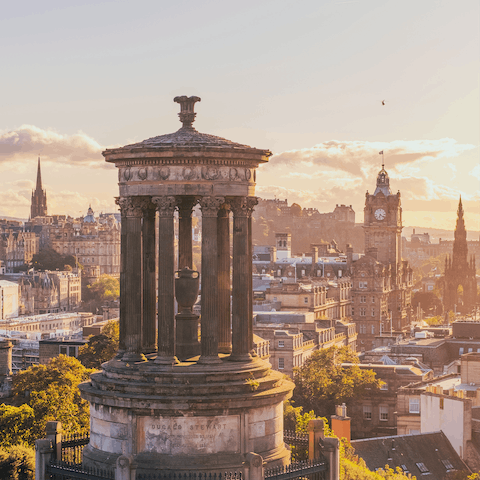 Walk just over half a mile to reach the striking views from Calton Hill