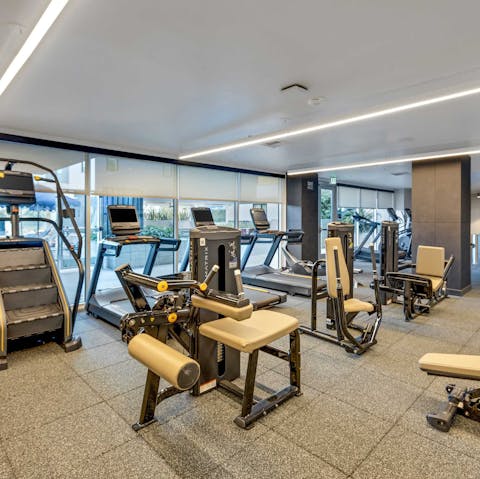 Embrace an uplifting workout in the shared gym