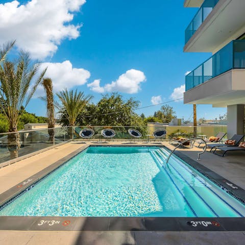 Feel refreshed and renewed after a swim in the communal pool