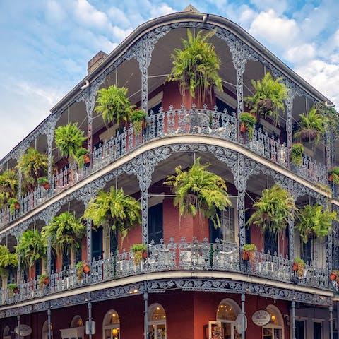 Enjoy this prime location, ten-minute walk away from the iconic French Quarter