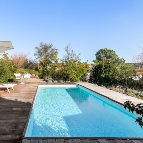 Enjoy refreshing dips and lazy afternoons lounging at home