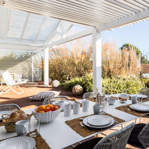 Savour slow evening meals and drinks on the terrace