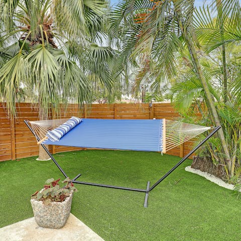 Chill out in the garden hammock