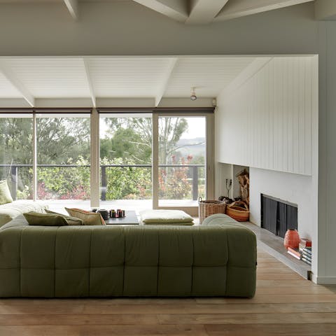 Admire the views while lounging by the fire