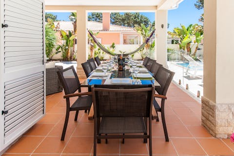 Enjoy alfresco meals under the outdoor terrace