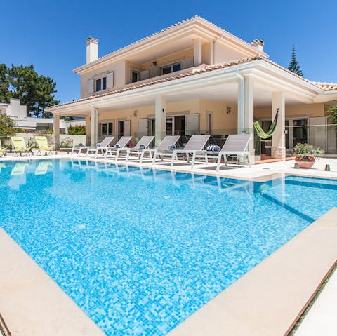 Take a dip in the inviting swimming pool