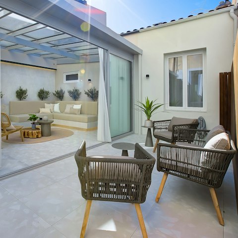 Enjoy coffee and cocktails on the terrace