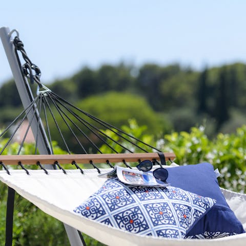 Lie back in the hammock and enjoy a book