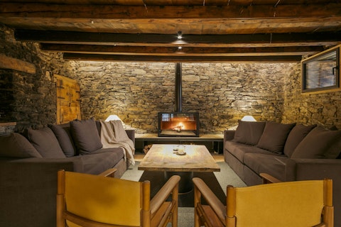 Gather together around the fire after a long day on the mountain