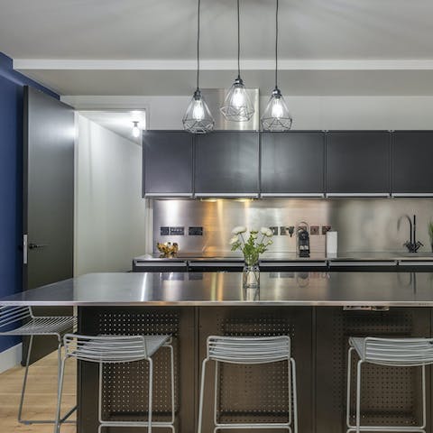 Perch at the breakfast bar with your morning coffee